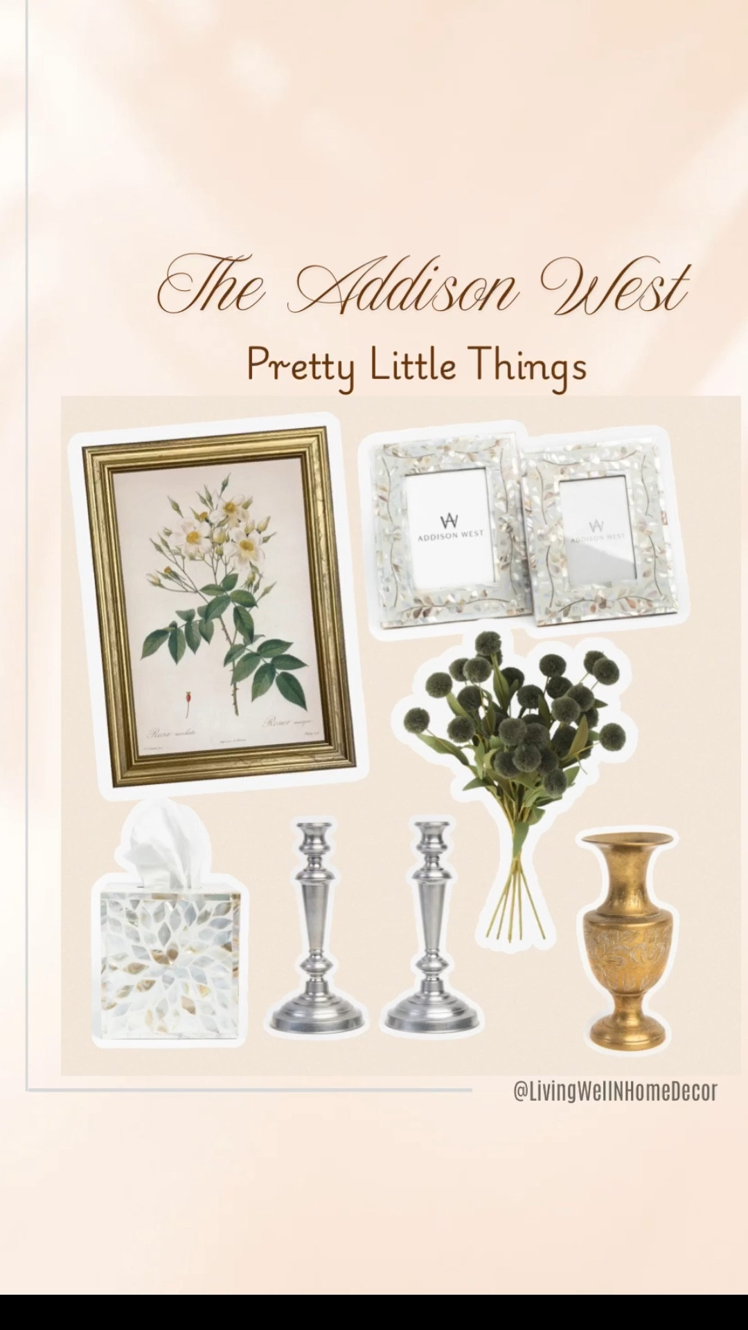 All of the pretty little things from The Addison West!
Mother of Pearl; brass; silver; botanical print

#LTKHome #LTKdayinmylife #LTKOver40