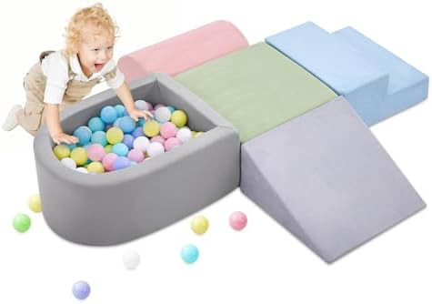 Climbing Toys for Toddlers , Foam Climbing Blocks with Ball Pit for Baby, 5-Piece Soft Toddlers C... | Amazon (US)