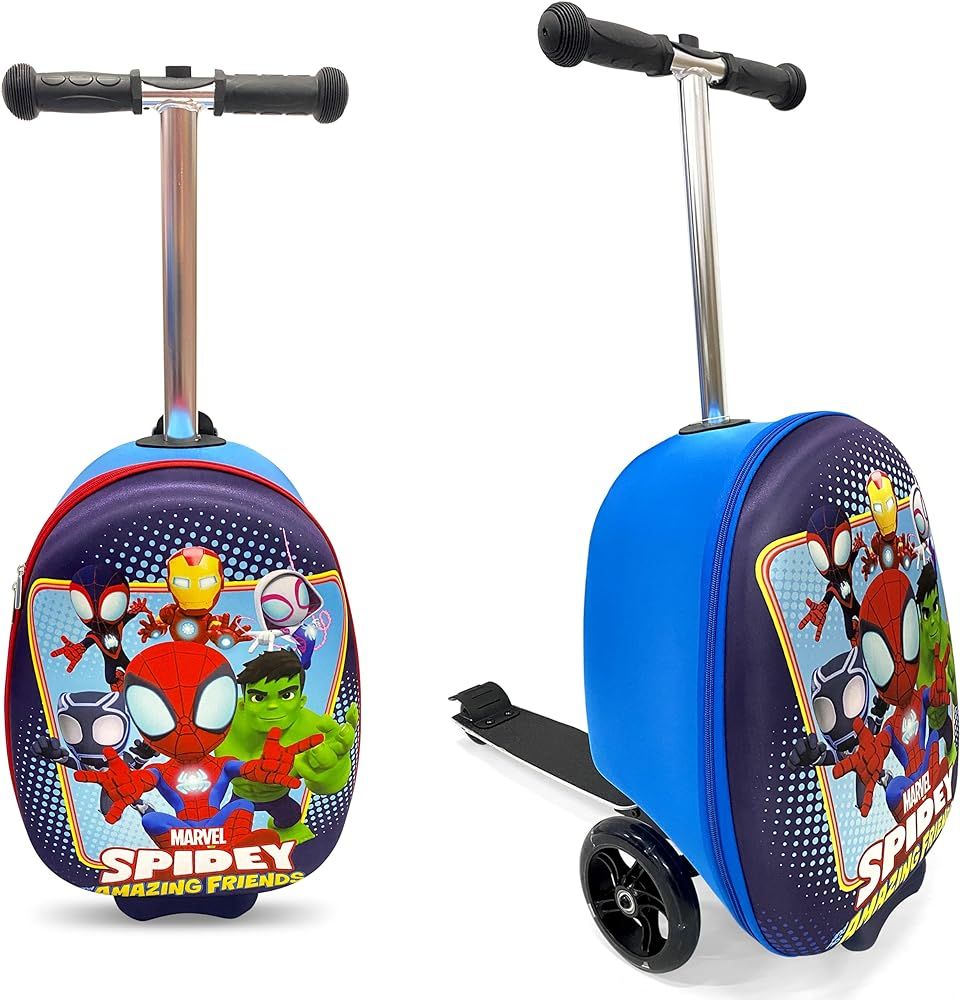 Marvel Spidey and Friends Kids 19” Suitcase Scooter – Boys Carry-on Luggage with LED Light Up... | Amazon (US)