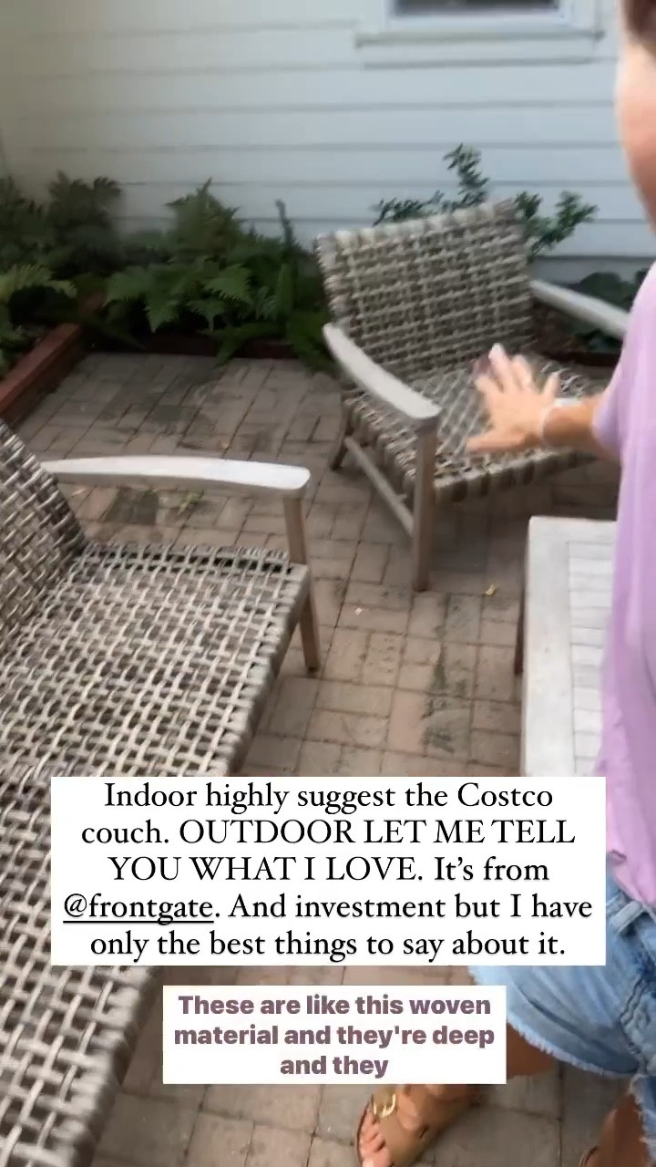 Outdoor 3 piece furniture set that I LOVE because of the quality and not having to move the cushions inside every time it rains. They are a woven material, deep seats and dry so fast when it rains!

#LTKhome #LTKsalealert