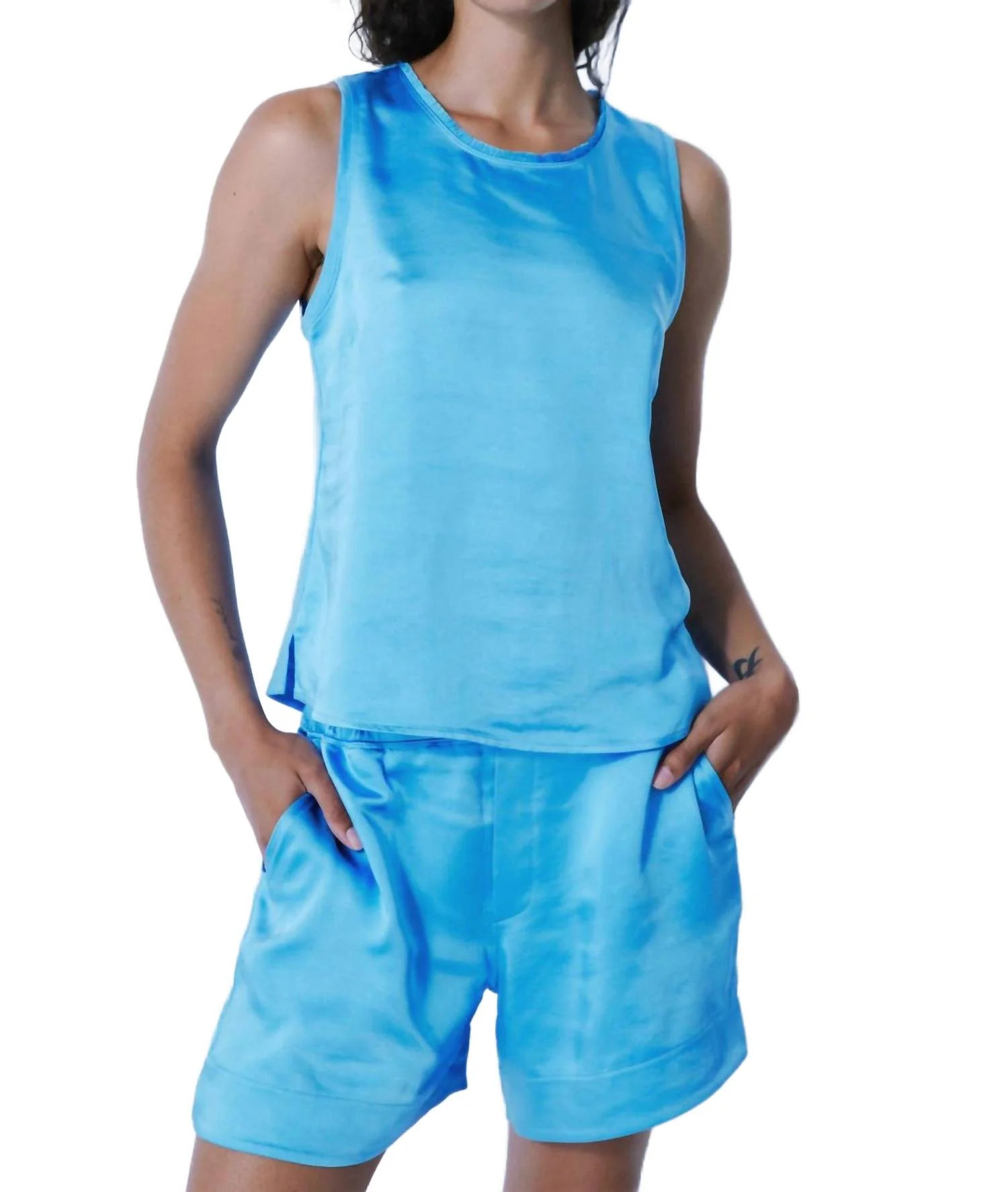 Lauren Short In Sicilian Blue | Shop Simon