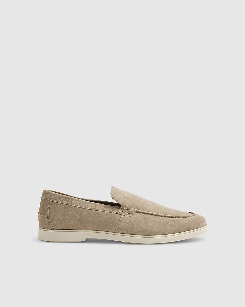Beige Suede Deconstructed Loafers | River Island UK & IE
