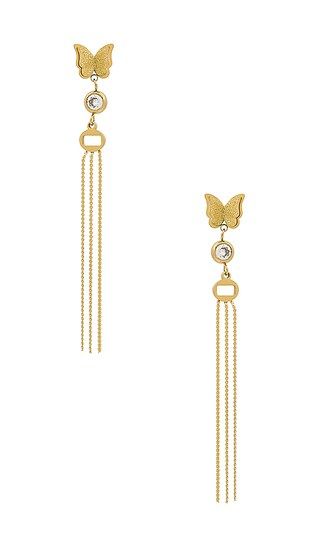 x REVOLVE Butterfly Drop Earrings in Gold | Revolve Clothing (Global)