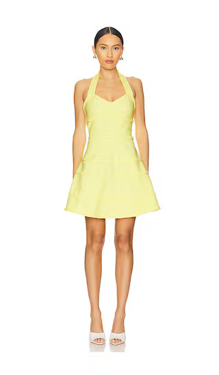 Katlyn Halter Mini Dress in Lemon | Revolve Clothing (Global)