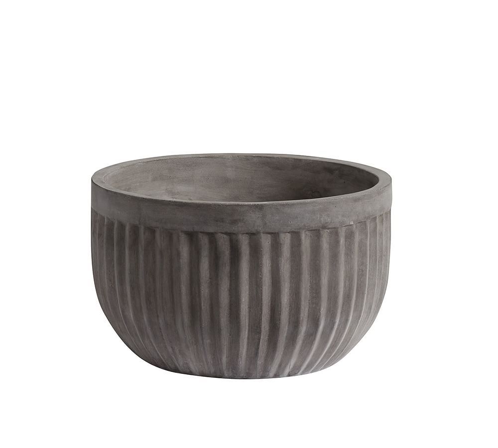 Concrete Fluted Planter, Grey, 11.81&amp;quot; Diam. x 11.81&amp;quot; H | Pottery Barn (US)