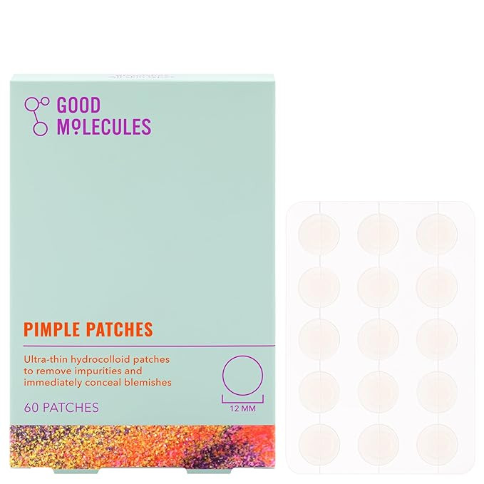 Good Molecules Pimple Patches (60 Patches) - Ultra-Thin Hydrocolloid Patches To Conceal Whitehead... | Amazon (US)