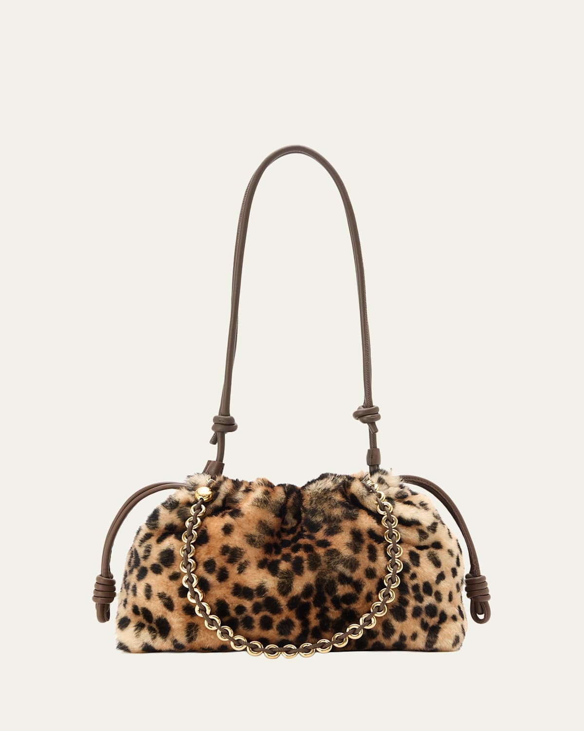 Flamenco Medium Shoulder Bag in Cheetah-Print Shearling | Bergdorf Goodman