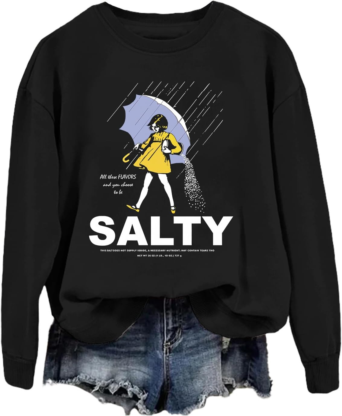 Salty Sweatshirt for Women Be Salty Sweatshirts Casual Crew Neck Funny Graphic Pullovers | Amazon (US)