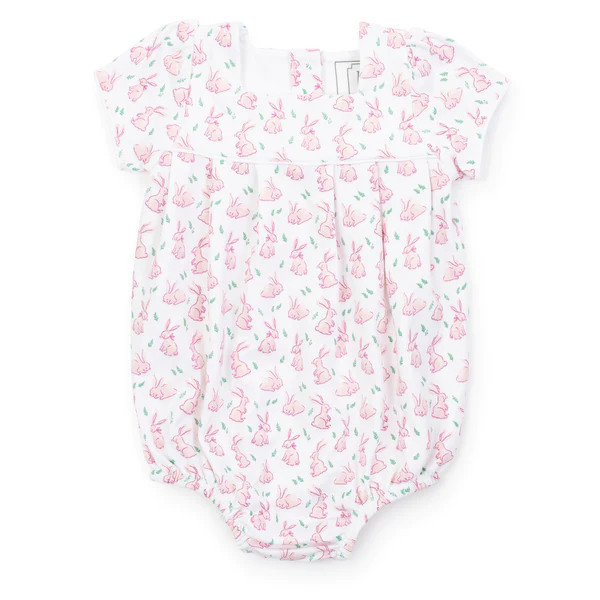 SALE Charlotte Girls' Pima Cotton Bubble - Bunny Hop Pink | Lila and Hayes