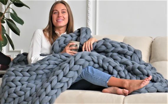 Chunky blanket, Chunky knit throw, Chunky knit blanket, Giant blanket, Merino wool blanket, Arm k... | Etsy (US)