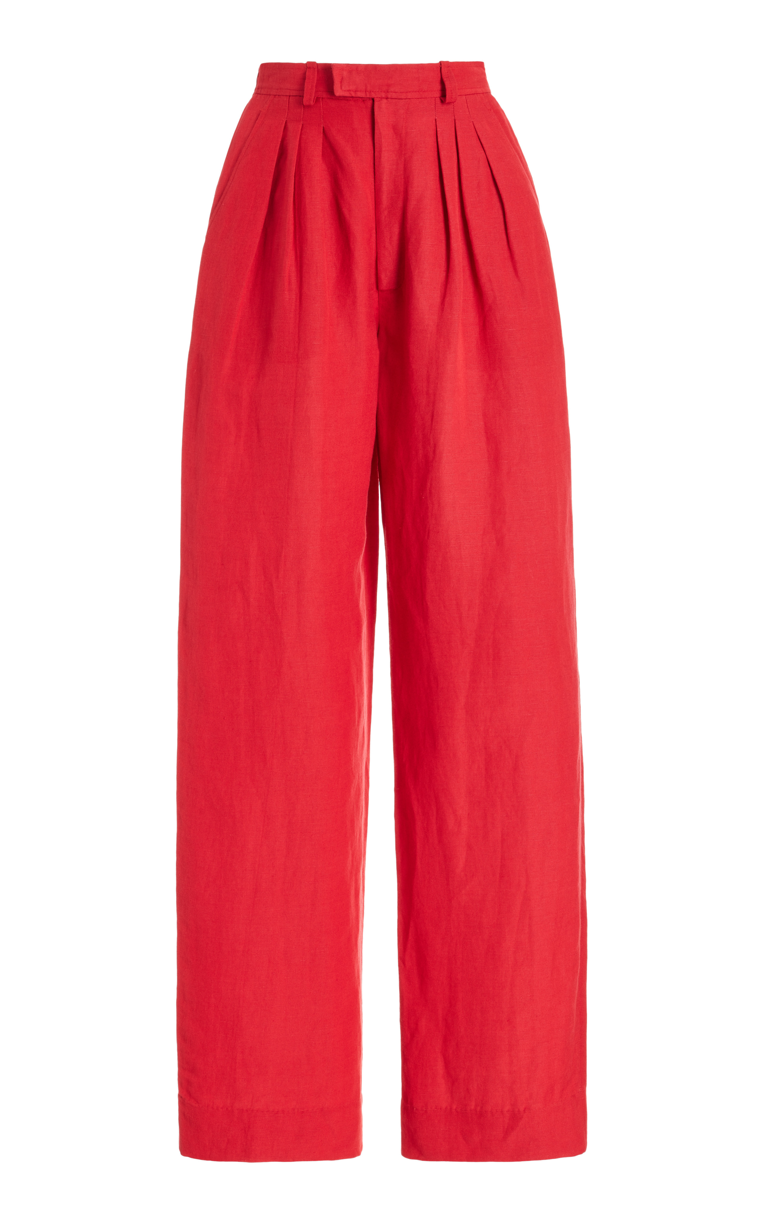 Exclusive Louis Pleated Linen Straight-Leg Pants | Moda Operandi (Global)