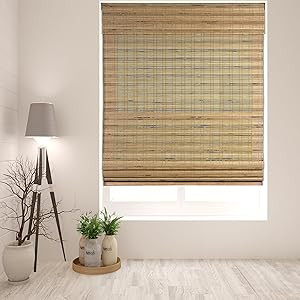 Arlo Blinds Cordless Tuscan Bamboo Roman Shades Light Filtering Window Blinds - Size: 32" W x 74"... | Amazon (US)