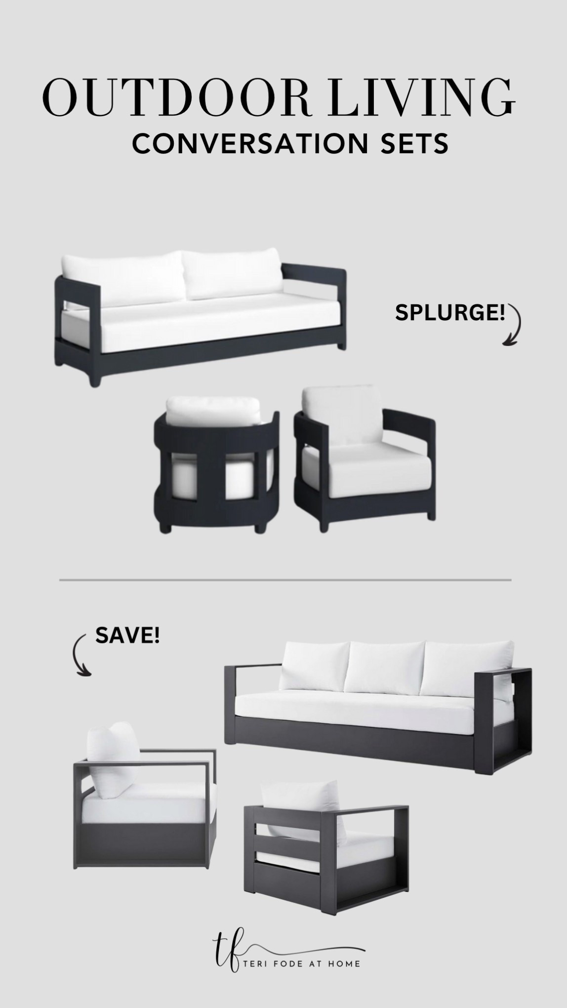 Black and white outdoor conversation set, black and white patio set, outdoor furniture

#LTKHome #LTKSaleAlert