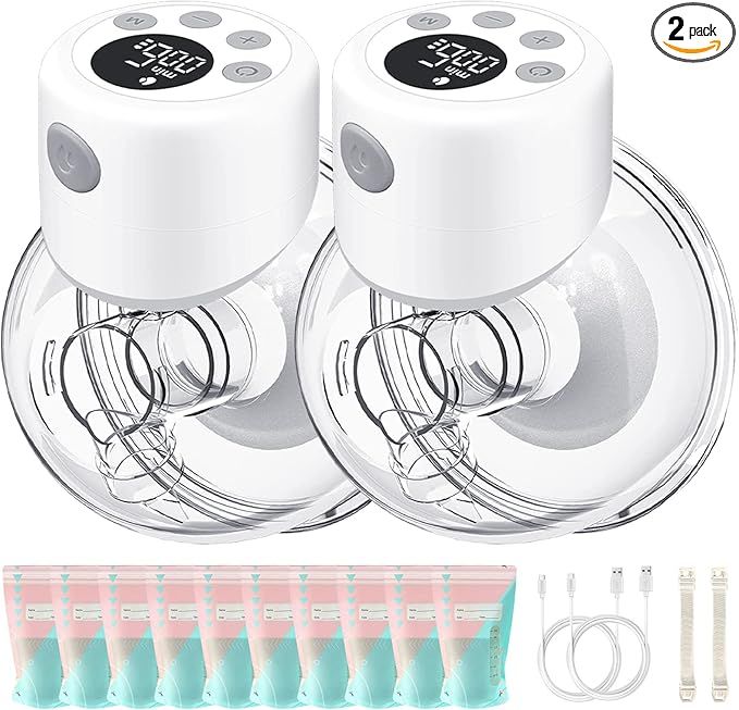 Wearable Breast Pump Hands Free Breast Pump Wireless Breast Pump Double Electric ,Portable Breast... | Amazon (US)