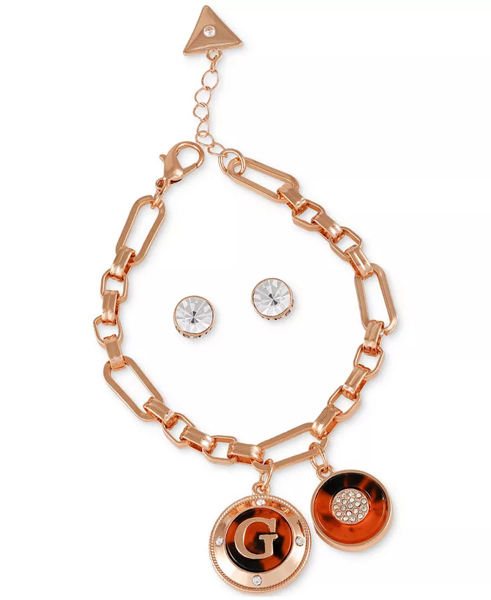 Crystal & Tortoise Charm Bracelet & Stud Earrings Gift Set | Macy's