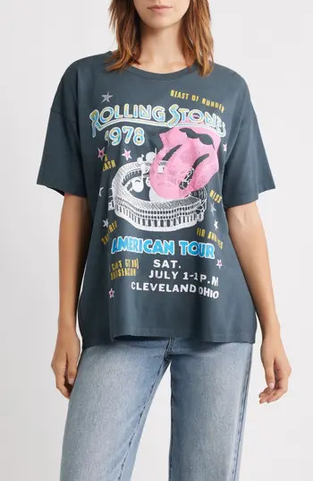 Daydreamer Rolling Stone 1978 American Tour Graphic T-Shirt in Vintage Black at Nordstrom Rack, Size Medium | Nordstrom Rack