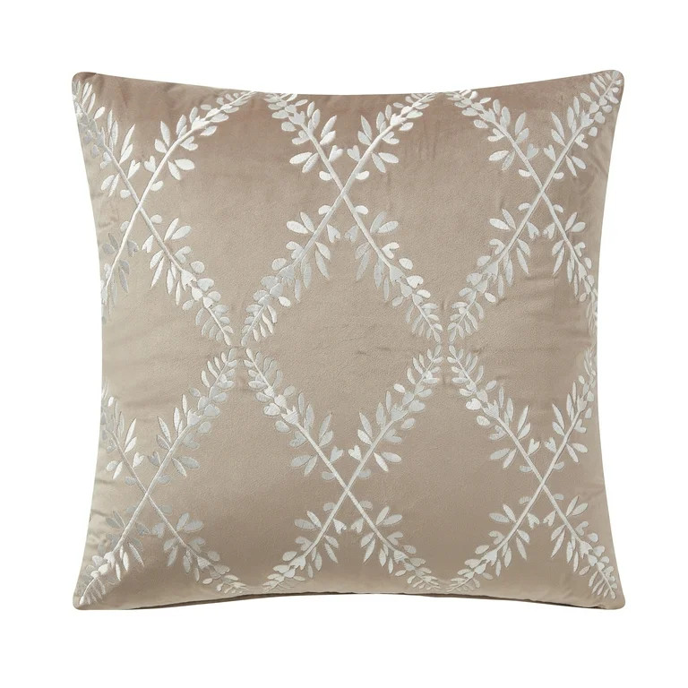My Texas House Kylie 20" x 20" White Pepper Embroidered Decorative Pillow Cover | Walmart (US)
