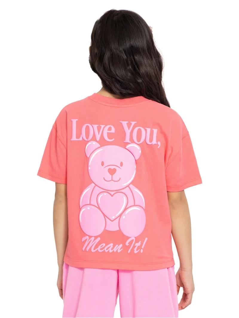 Valentine's Day Girls Bear Graphic Tee from Way to Celebrate, Sizes 4-16 | Walmart (US)