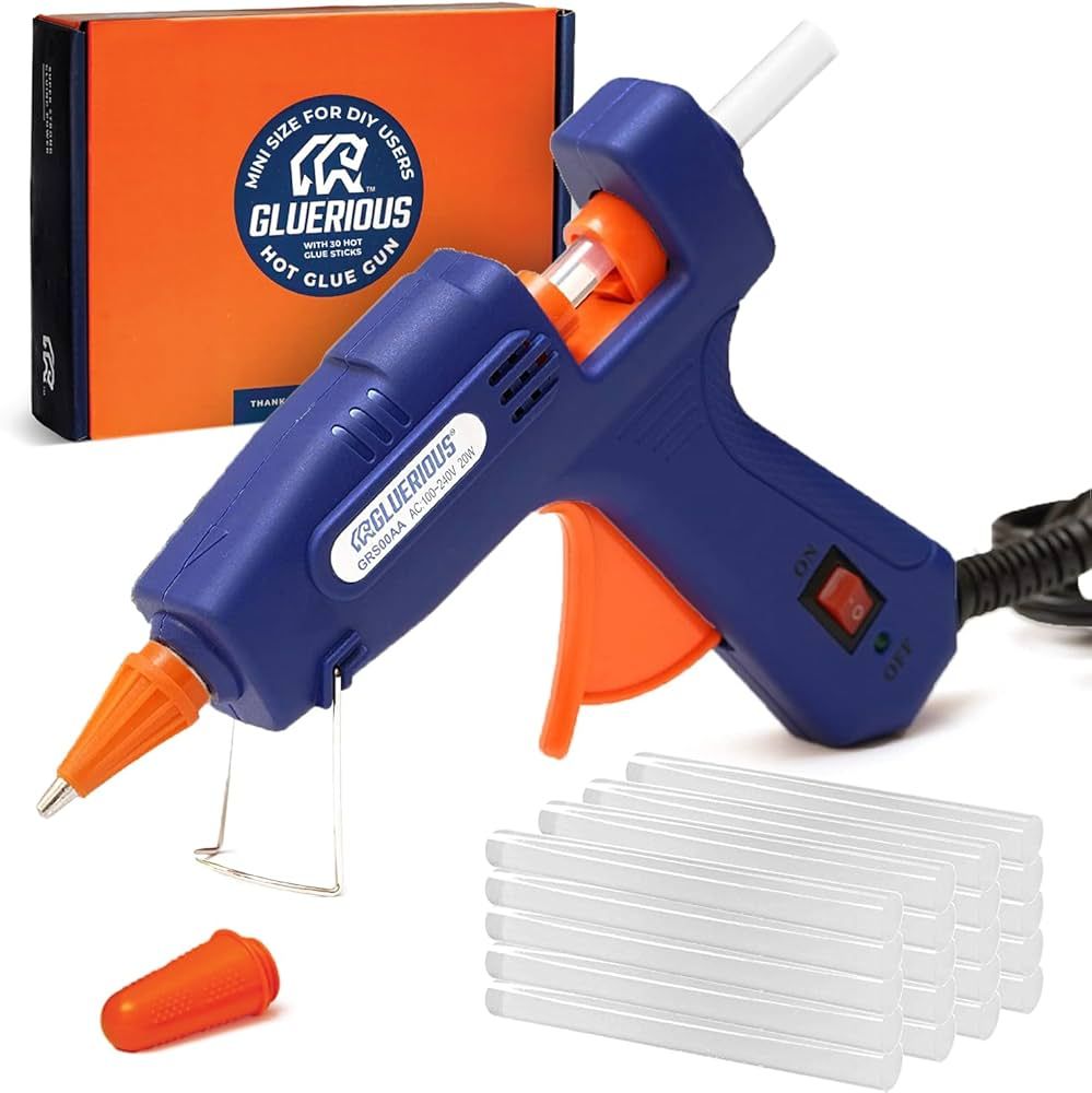 Gluerious Mini Hot Glue Gun with 30 Glue Sticks for Crafts School DIY Arts Home Quick Repairs, 20... | Amazon (US)