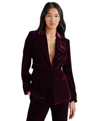 Steve Madden Women's Merene Velvet Rosette Blazer - Macy's | Macy's