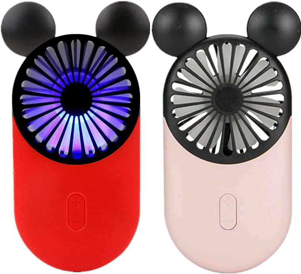 Kbinter Cute Personal Mini Fan, Handheld & Portable USB Rechargeable Fan with Beautiful LED Light... | Amazon (US)