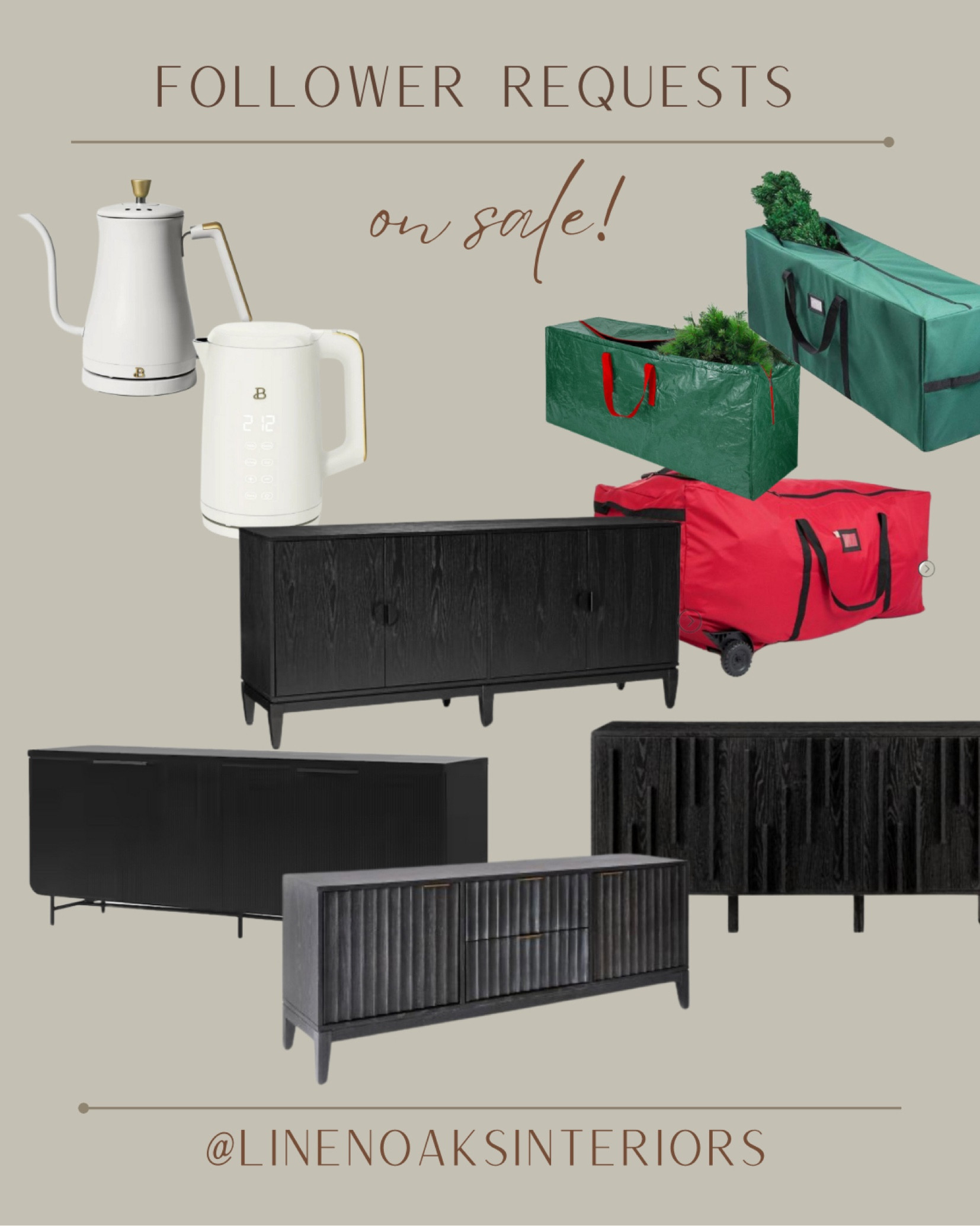 Black sideboard
Black console 
Console tables, sideboards, tv stand, tree bag, Christmas tree bag, storage, kettle, tea kettlee

#LTKhome #LTKCyberWeek #LTKsalealert