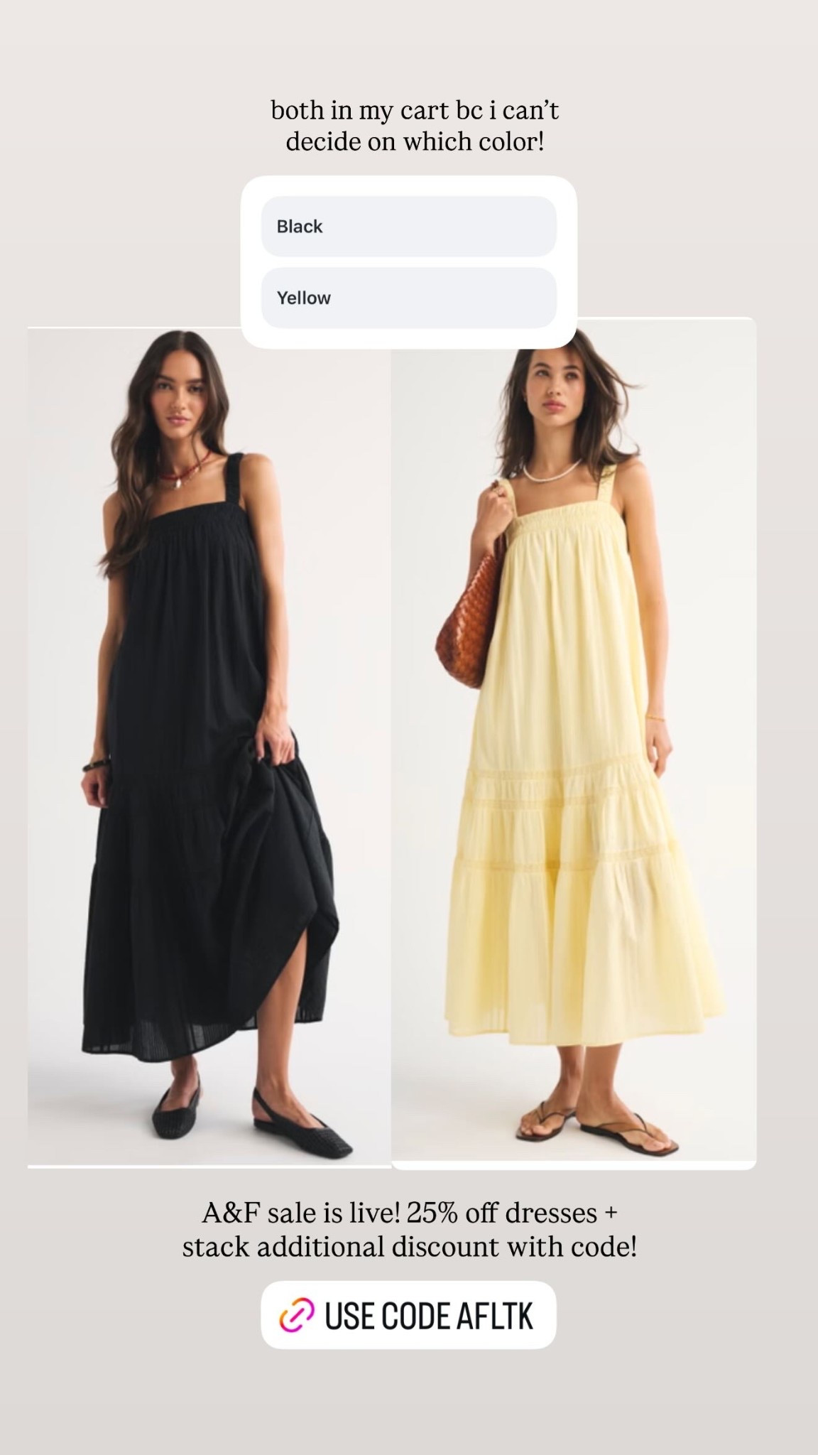 both in my cart bc i can’t decide on which color! A&F sale is live! 25% off dresses + stack additional discount with code! AFLTK

#LTKxAbercrombie