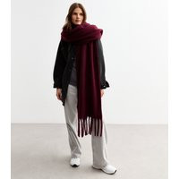 Burgundy Brushed Fringed Scarf New Look | New Look (UK)