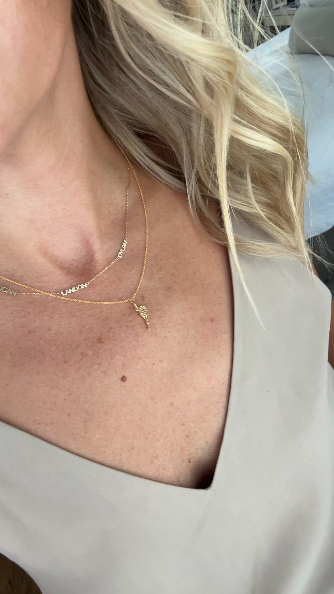 Cutest tennis necklace from @Tiny Tags! Name necklace is old from Ring concierge