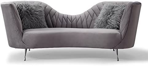 Tov Furniture Velvet Sofa, Grey | Amazon (US)