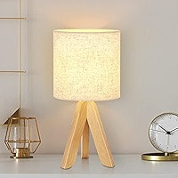 Small Table Lamp Cute Desk Lamp Nightstand Lamp with Fabric Shade Tripod Base for Kids Room, Offi... | Amazon (US)