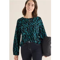Cecil Damen Bluse mit Grafikmuster in Grün, Gr: M | CECIL DE