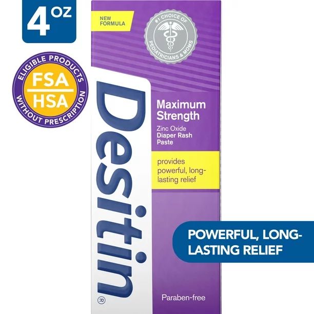 Desitin Maximum Strength Baby Diaper Rash Cream with Zinc Oxide, 4 oz | Walmart (US)