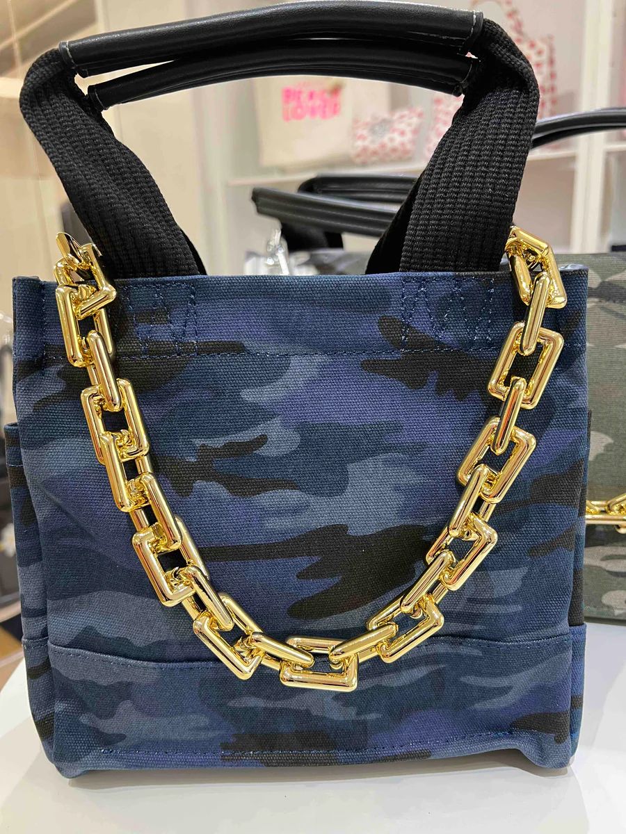 Dark Blue Camo Mini Luxe North South Bag + FREE Gold Chain Just $49 wi | Quilted Koala