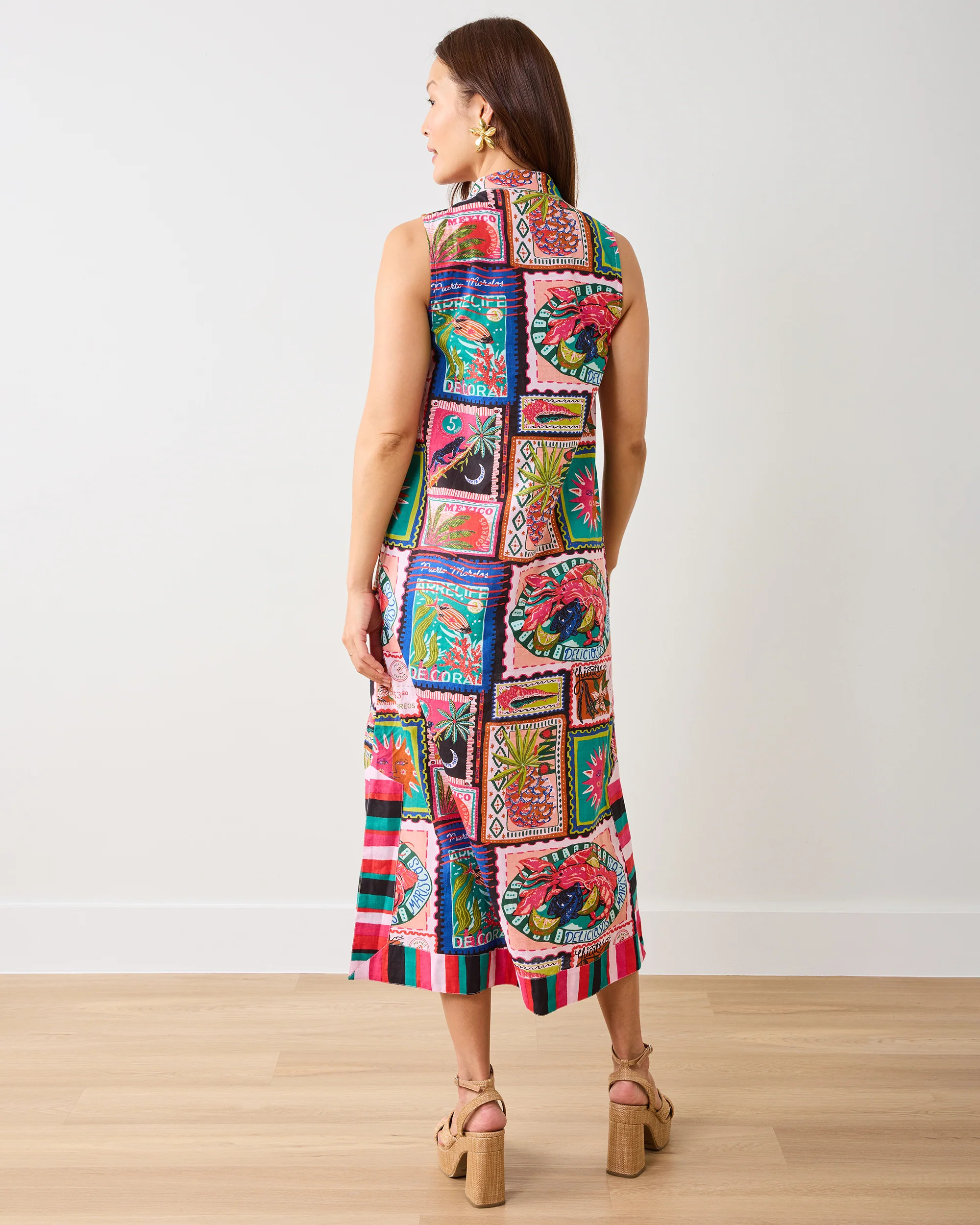 Colorful Coast - Ocean View Long Tunic Dress - Ink | Printfresh