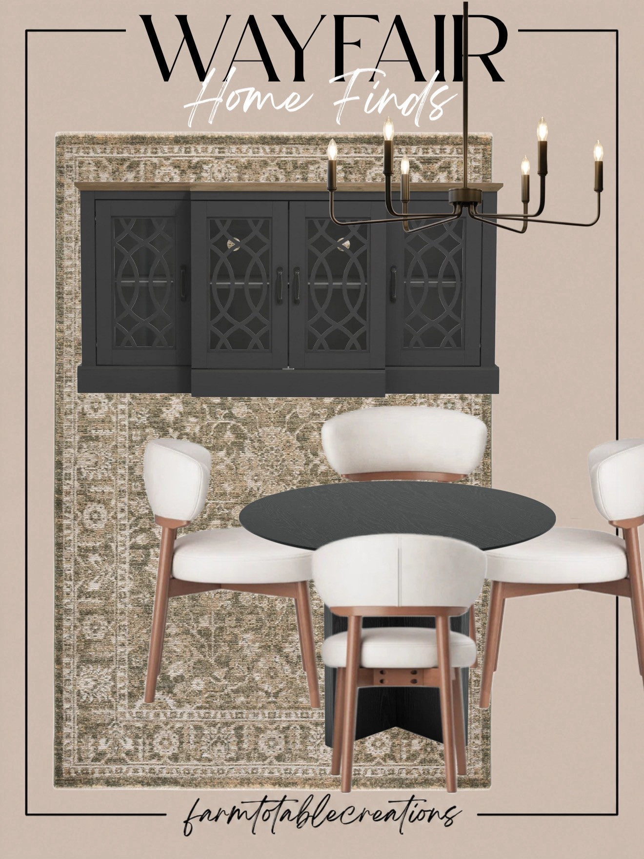 Wayfair Home Finds | Timeless Dining Room Style 🤎🏡

Elevate your dining space with these gorgeous Wayfair home finds! I’m loving the combination of the rich charcoal furniture, warm wood accents, creamy upholstered dining chairs, and beautifully patterned neutral rug. The modern chandelier adds the perfect finishing touch for a sophisticated yet inviting dining room!

Whether you’re refreshing your dining room or creating a cozy gathering space for family and friends, these pieces bring together timeless elegance and modern farmhouse charm. The mix of textures, neutral tones, and classic details creates a designer-inspired look that feels both elevated and welcoming!

Follow @farmtotablecreations on Instagram for more cozy home finds and trending decor.

#LTKHome #Wayfair #WayfairFinds #WayfairHome #DiningRoomDecor #DiningRoomInspo #ModernFarmhouse #NeutralHomeDecor #DesignerInspired #CozyHome #HomeDecorFinds #InteriorStyling #TimelessInteriors #HomeRefresh #AffordableLuxury #LTKFinds