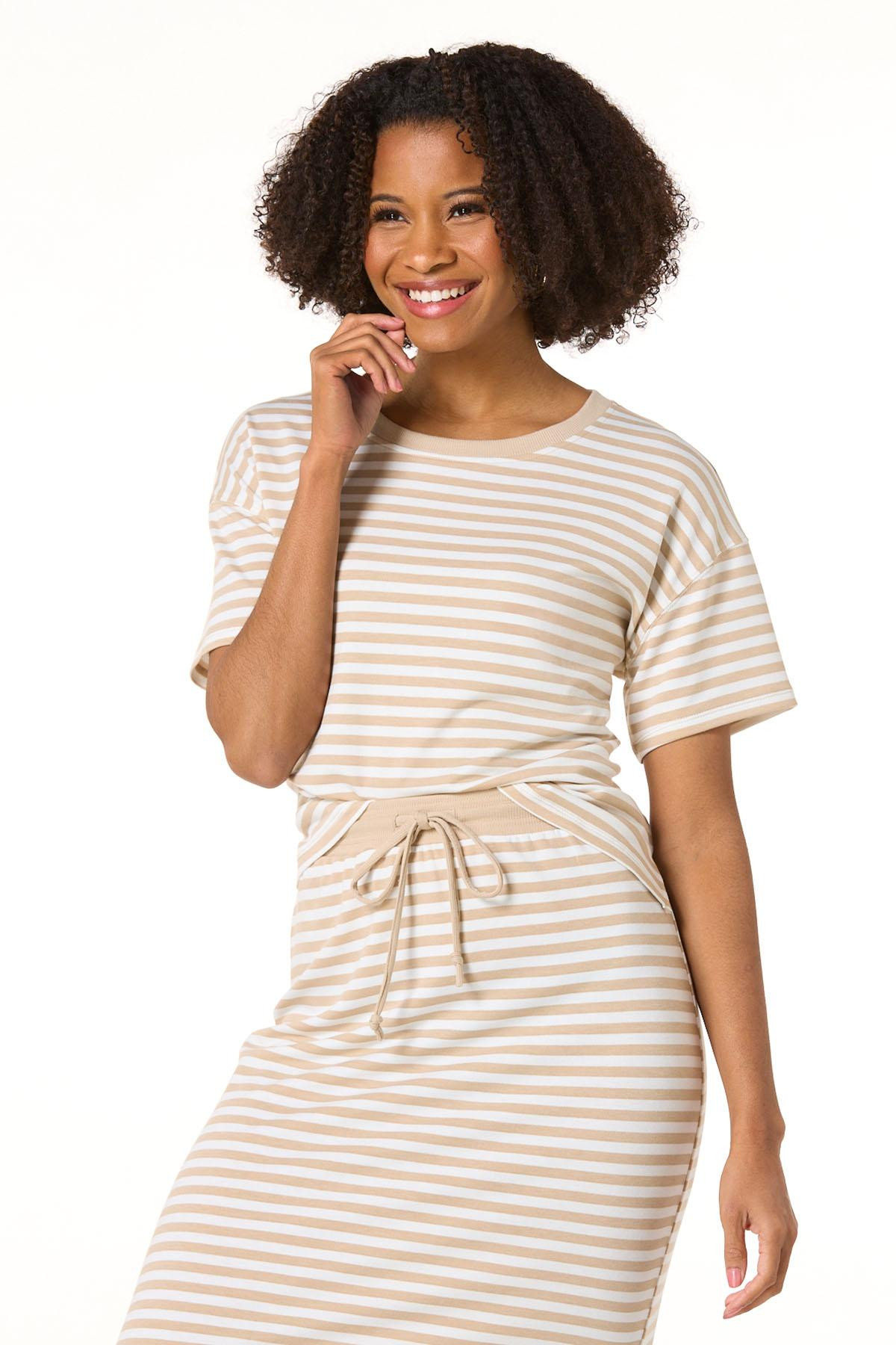 Ivory Stripe Top | Cato Fashions