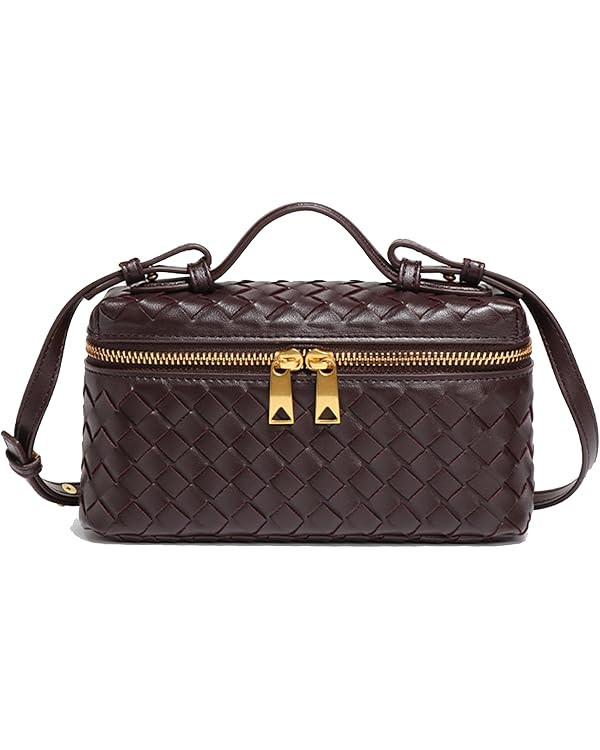 Mini Woven Crossbody Purse Square Box Bags Top-Handle Tote Handbag Shoulder Bag Cute Satchels Tre... | Amazon (US)