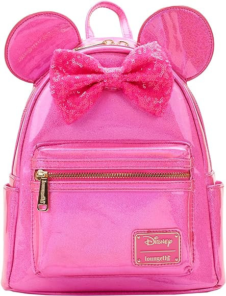 Loungefly Disney Minnie Mouse Glitter Sparkle Womens Double Strap Shoulder Bag Purse | Amazon (US)