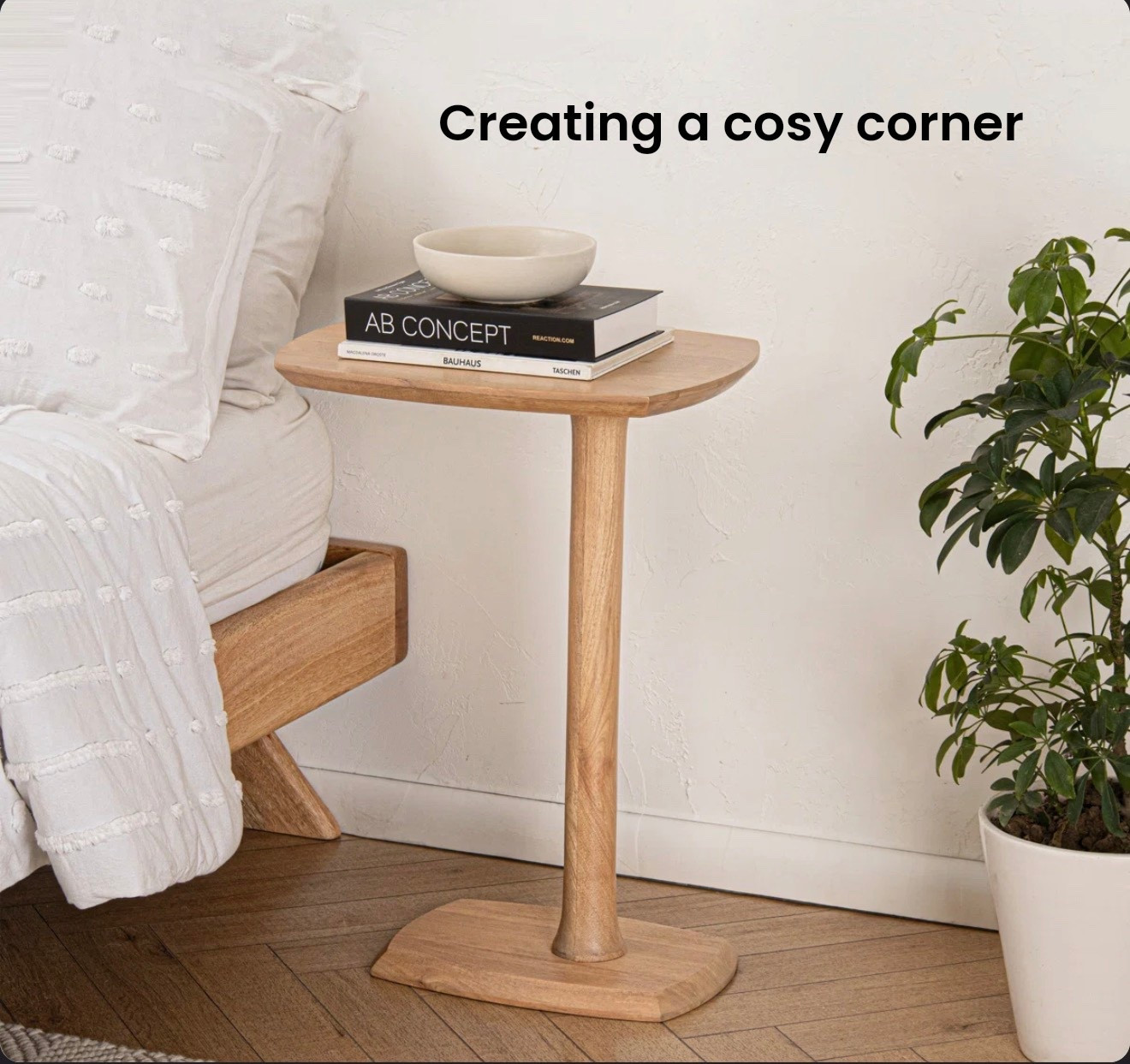 I don’t need a big table that will attract clutter. Just enough for a book and a cup of tea! This one is ideal. I love the simple design and warm wood. Plus, it’s a bargain 👌🏻

#LTKhome #LTKuk #LTKspring