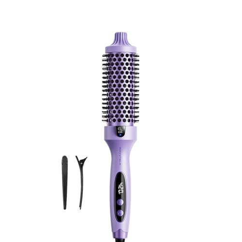 Wavytalk Thermal Brush, Blowout Boost 1.5 inch Heated Round Brush for Blowout Look, Negative Ion Technology, Ceramic Tourmaline, 5 Temperature Settings, Dual Voltage, Purple, Less Damage | Amazon (US)