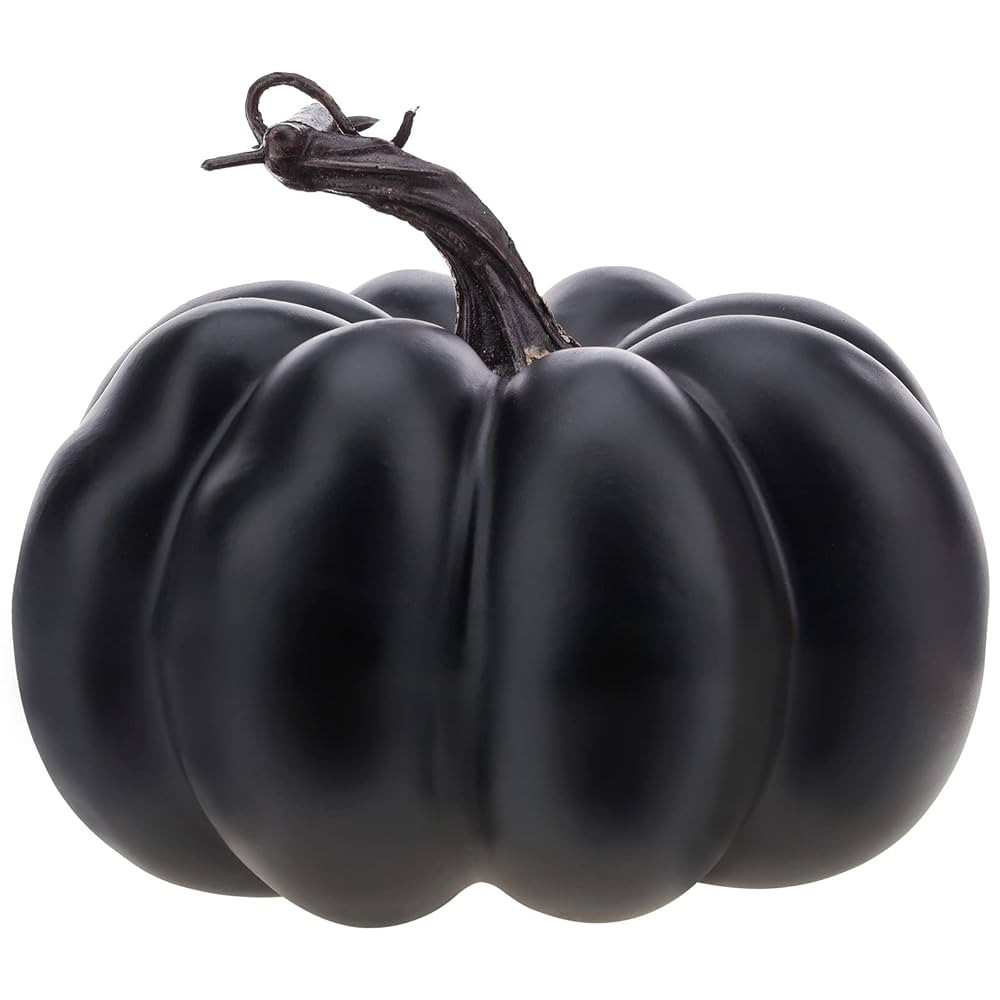 5.9 Inch Artificial Black Pumpkin for Decorating Small Fake Foam Pumpkins for Fall Decoration Hal... | Amazon (US)