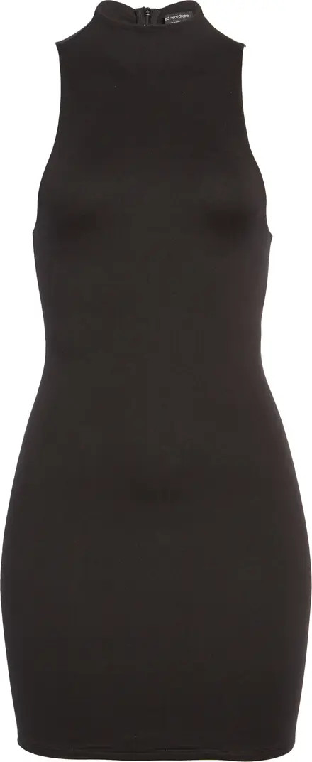 x BARE Sleeveless Mock Neck Minidress | Nordstrom