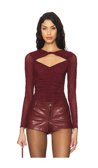 Ancira Bodysuit in Wine | Revolve Clothing (Global)
