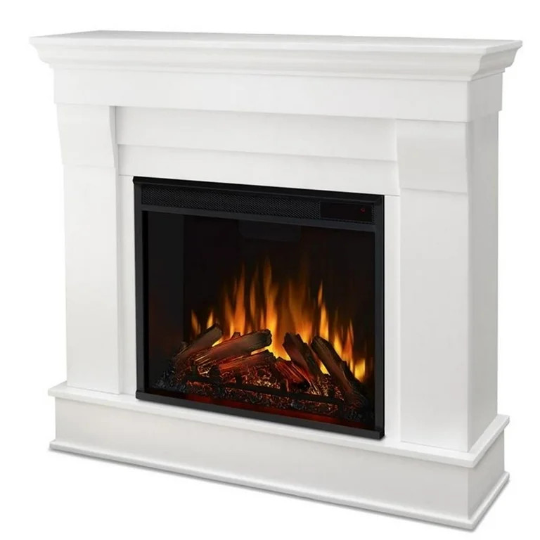 Bowery Hill Contemporary Solid Wood Electric Fireplace in White | Walmart (US)