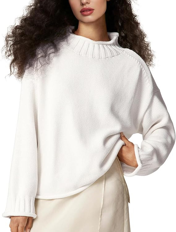 Yimoon Womens Oversized Rollneck Sweater Casual Cable Knit Long Sleeve Chunky Pullover Sweater Fa... | Amazon (US)