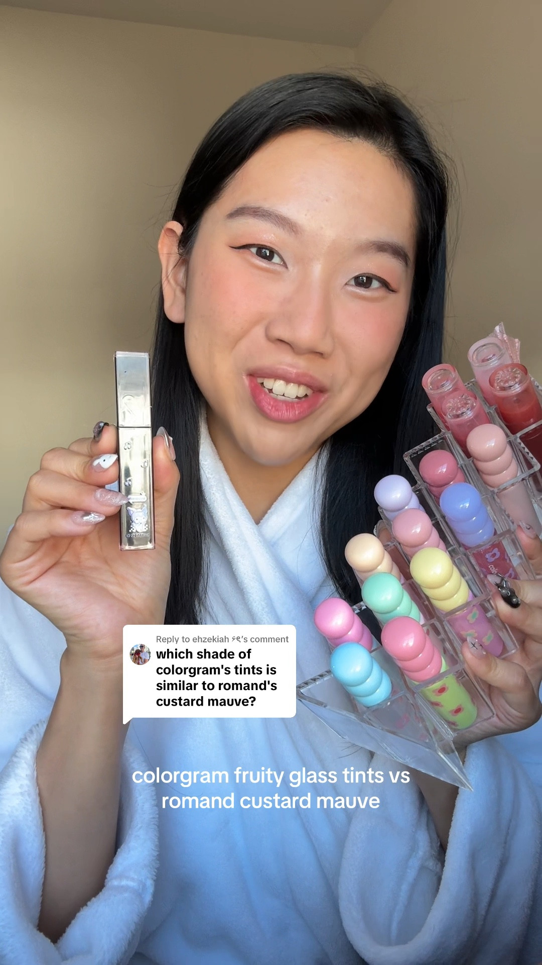 did i find a similar match to romands custard mauve 👀 

colorgram fruity glass tint
07 shy guava
14 sulky lychee
15 satisfied fig
romand dewyful water tint
13 custard mauve

colorgram fruity glass tint 
tanghulu tangle tint
colorgram lip tint 
swatches on light medium skin tone
탕후루 탱글
comparing korean lip tints
fruity glass tint vs dewyful water tint comparison
colorgram vs romand comparison
romand vs colorgram comparison
colorgram satisfied fig vs romand custard maybe
colorgram and romand shade comparison
colorgram vs romand custard mauve
custard mauve dupes
romand custard mauve
romand dewyful water tint 13 custard mauve
colorgram geek nude
colorgram fw2024
new kbeauty
fall lip tints
korean lip tints
mlbb neutral lip tints
korean makeup
zerobaseone colorgram ambassador
yesstyle black friday sale
yesstyle code 
colorgram ambassador
zb1 zerose
amazon black friday deal recommendations 
amazon black friday kbeauty
kbeauty recs for amazon black friday
colorgram amazon black friday
black friday deals
best black friday deals
korean makeup
korean skincare
korean hair care
where to buy kbeauty
best kbeauty on yesstyle

#LTKBeauty #LTKSaleAlert #LTKGiftGuide