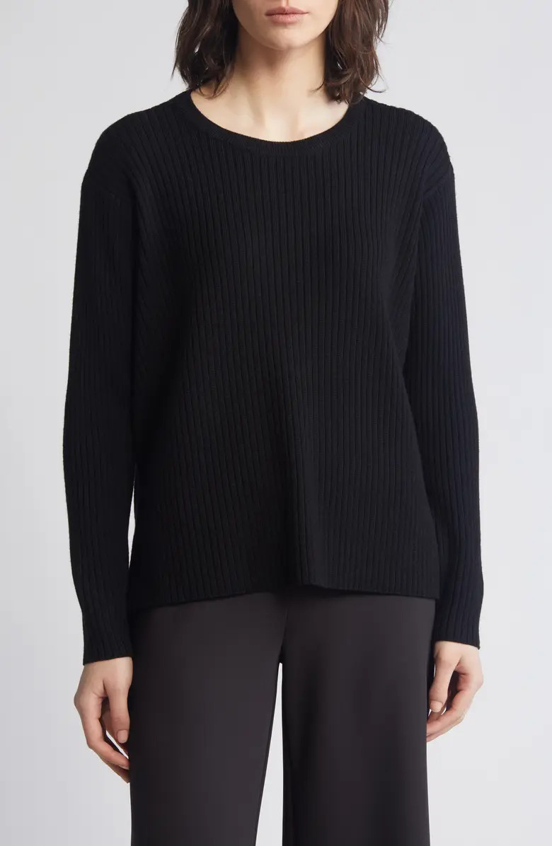 Eileen Fisher Crewneck Rib Sweater | Nordstrom | Nordstrom