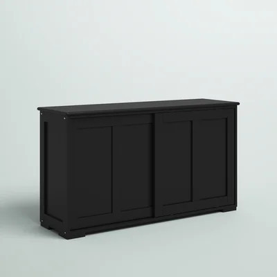 Harbuck Kitchen Storage Cabinet Sideboard Buffet Cupboard Wood Sliding Door Pantry Black | Wayfair North America