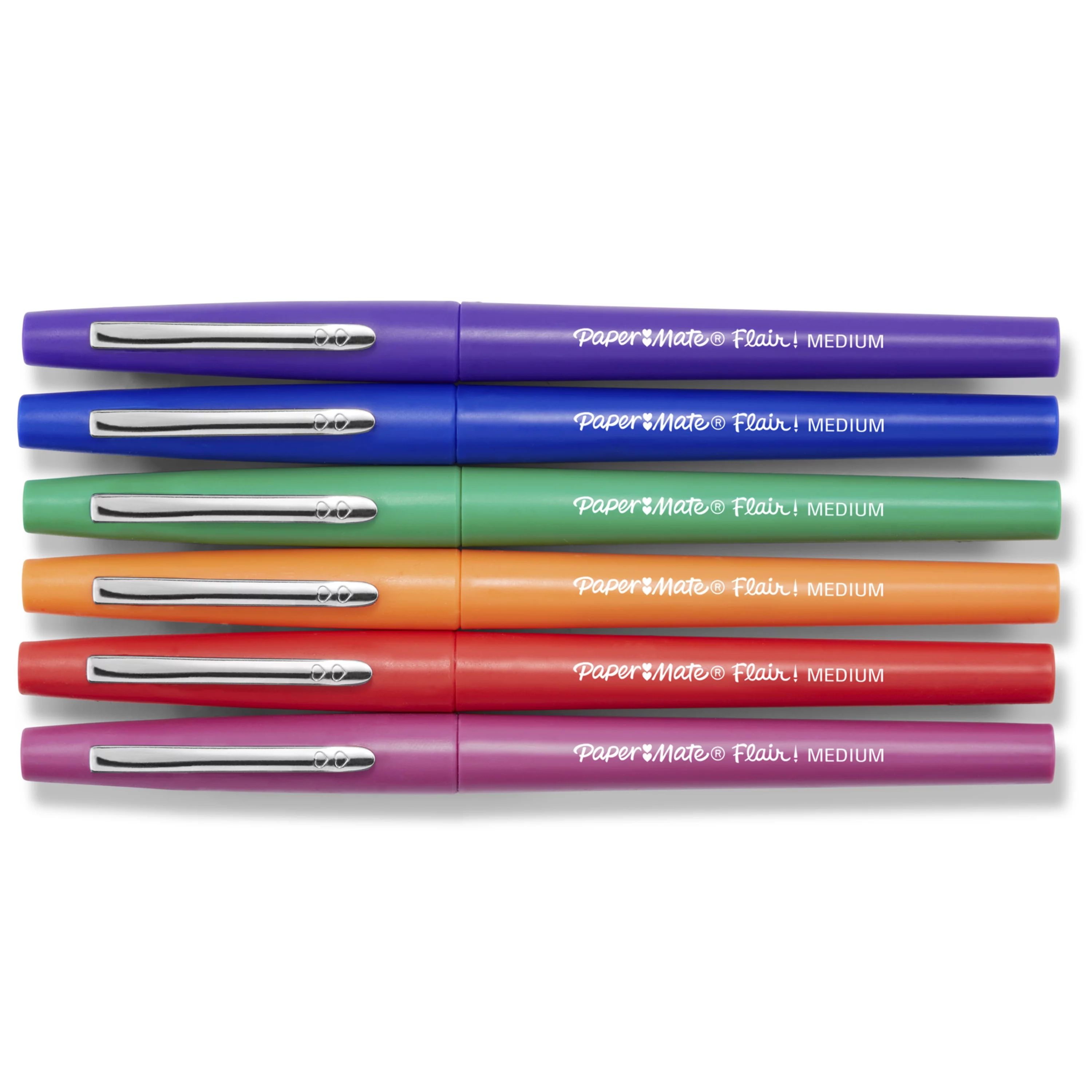 Paper Mate Flair Porous Pens, Medium Point, 0.7 mm, Assorted Colors, 6 Count | Walmart (US)